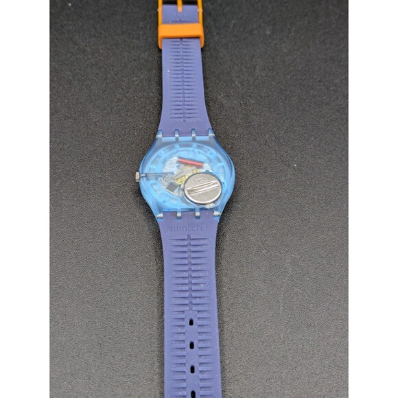 Swatch Gent Soleil Yellow Dial Blue Silicone Band 1 2 3 4 5 6 7 8 9 Print - Picture 4 of 4